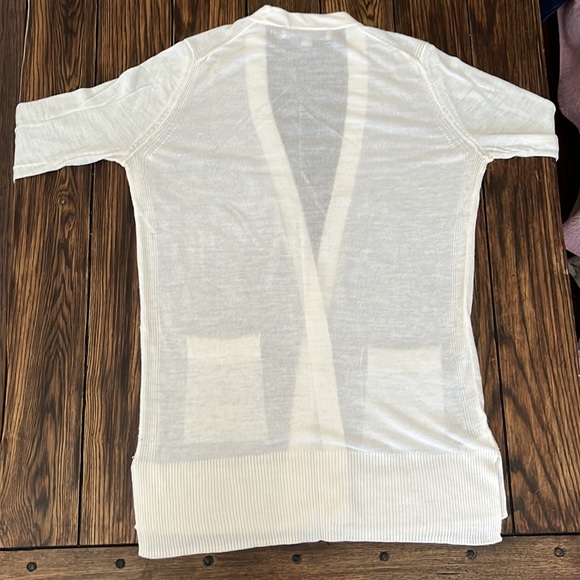 EUC Ann Taylor Loft ivory open front cardigan - Picture 2 of 4